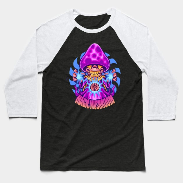 Magic Mushroom Baseball T-Shirt by Morrigan Austin